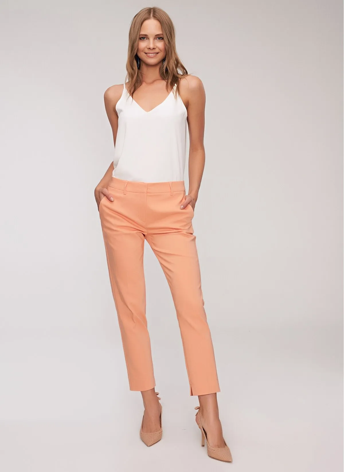 13782 Salmon Cigarette Pants
