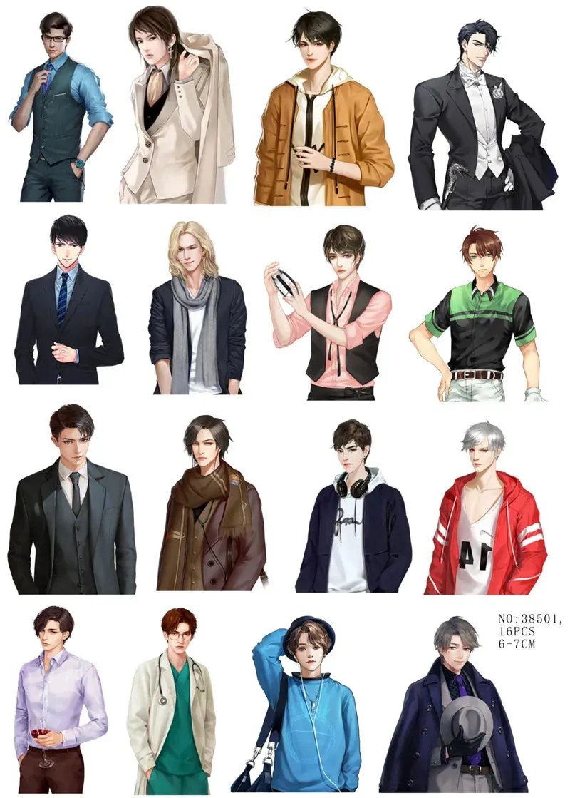 16pcs Street Fashion Boys Girls Scrapbooking DIY Craft Decor Journal Stickers
