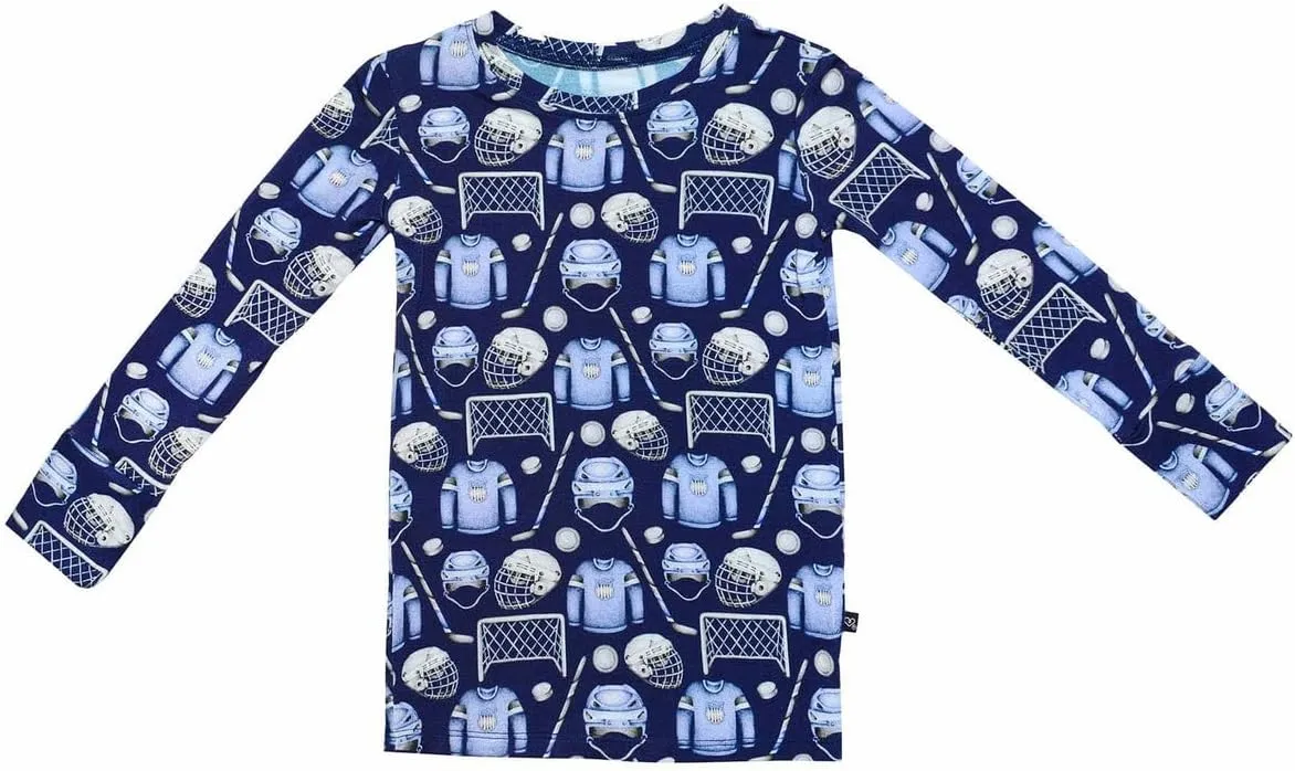 Blue Bamboo Pajama 2-Piece Lounge Set, Sustainable Pajamas, Long Sleeve, Washable, Cute Pajama Jumper