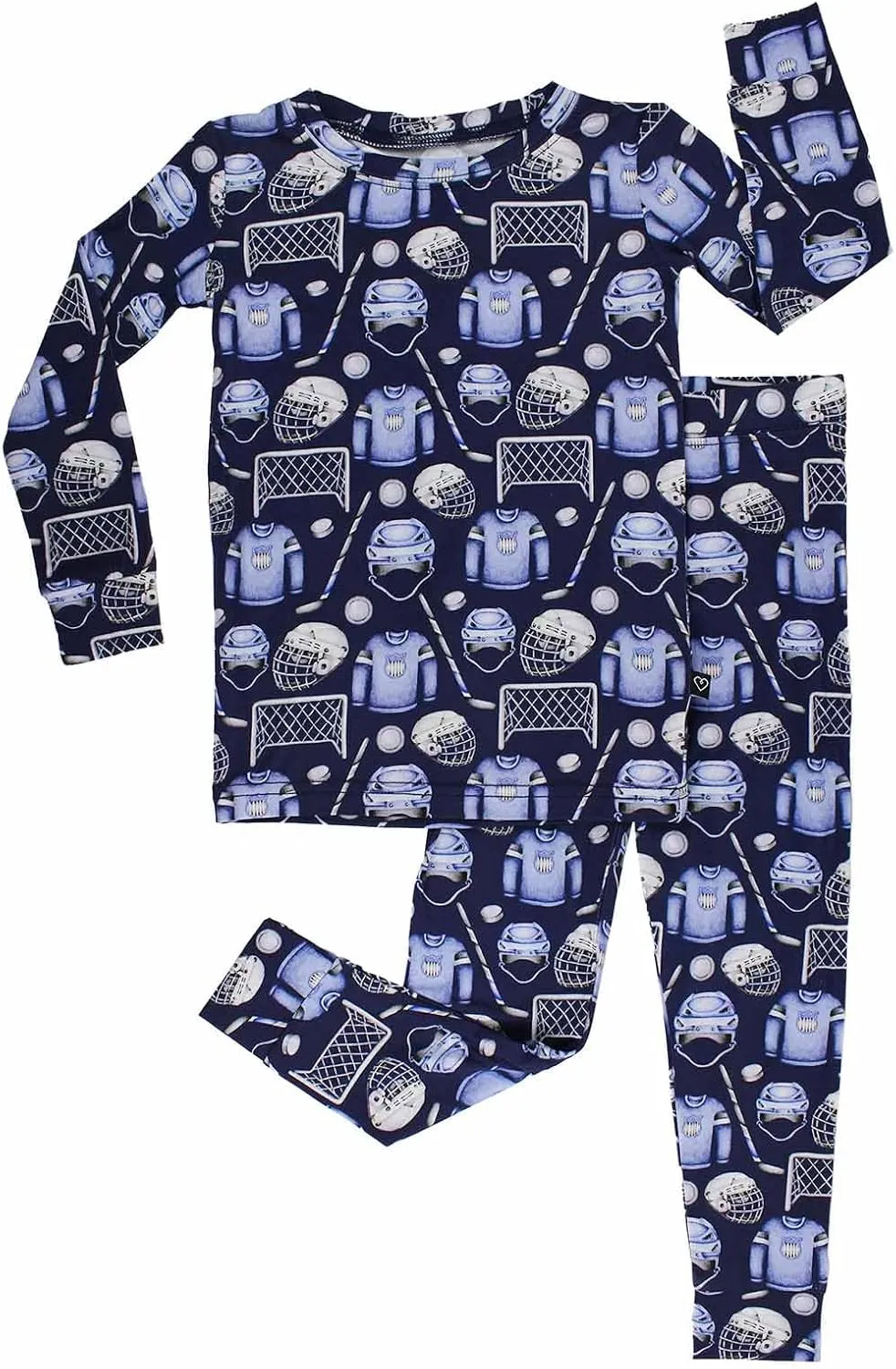 Blue Bamboo Pajama 2-Piece Lounge Set, Sustainable Pajamas, Long Sleeve, Washable, Cute Pajama Jumper