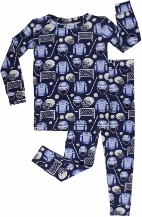 Blue Bamboo Pajama 2-Piece Lounge Set, Sustainable Pajamas, Long Sleeve, Washable, Cute Pajama Jumper