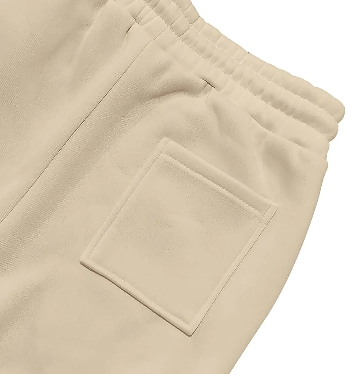 Cargo Sweatpants for Men Elastic Waist Gym Workout Fleece Lined Joggers with Pockets Baggy Tall Cotton Sweatpants