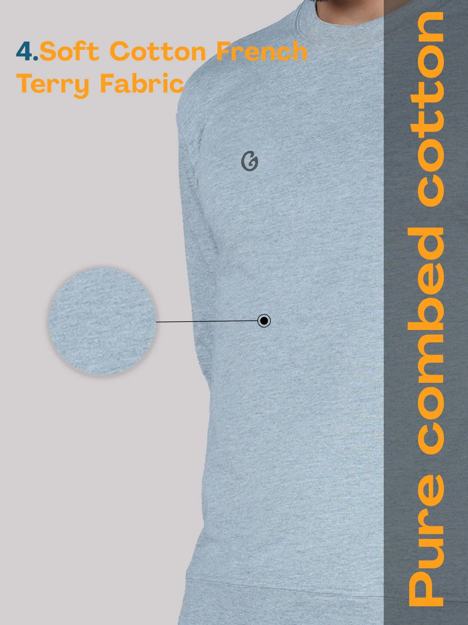 Classic Cotton All-Weather Sweatshirt – Grey Melange