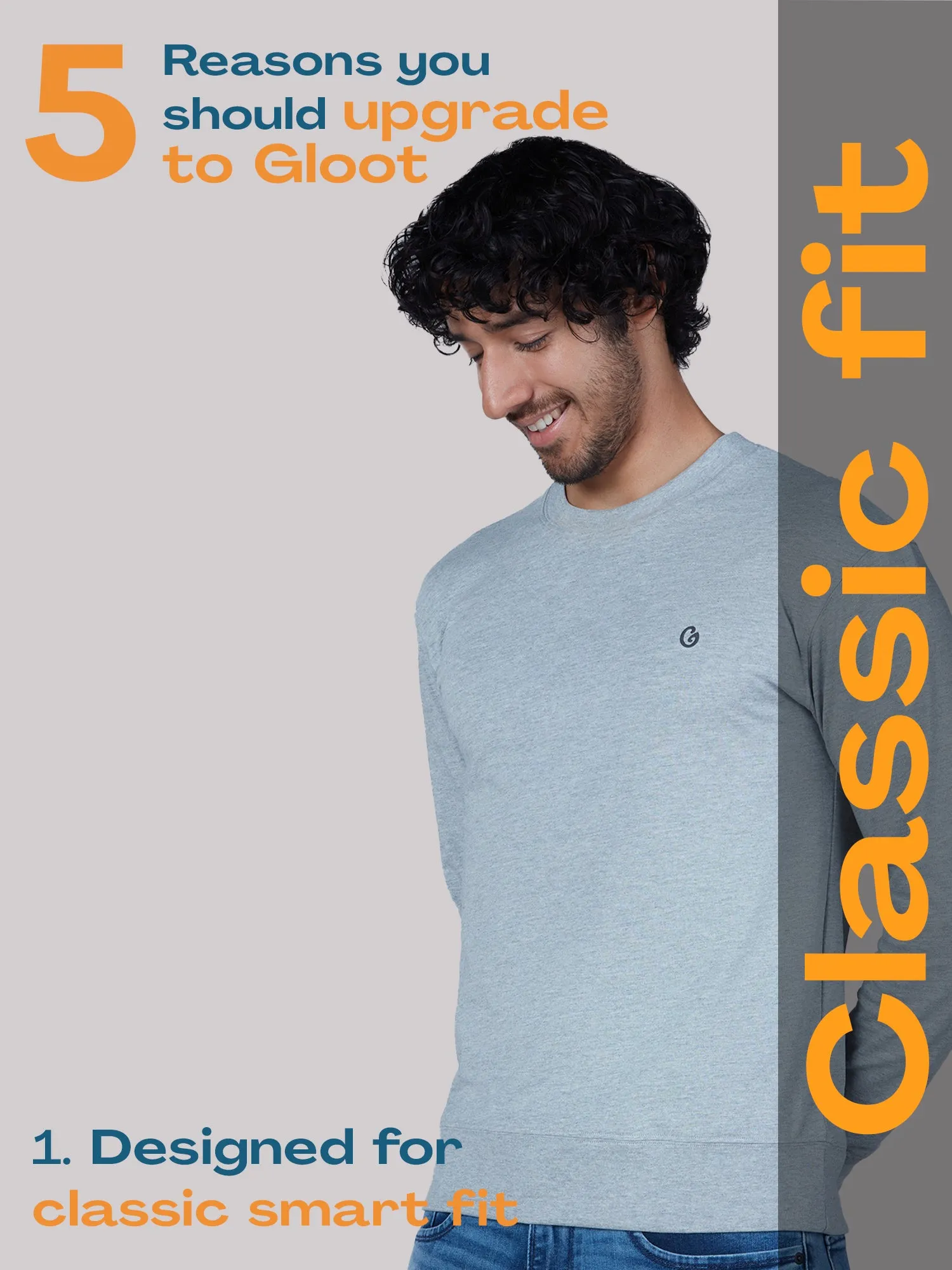 Classic Cotton All-Weather Sweatshirt – Grey Melange