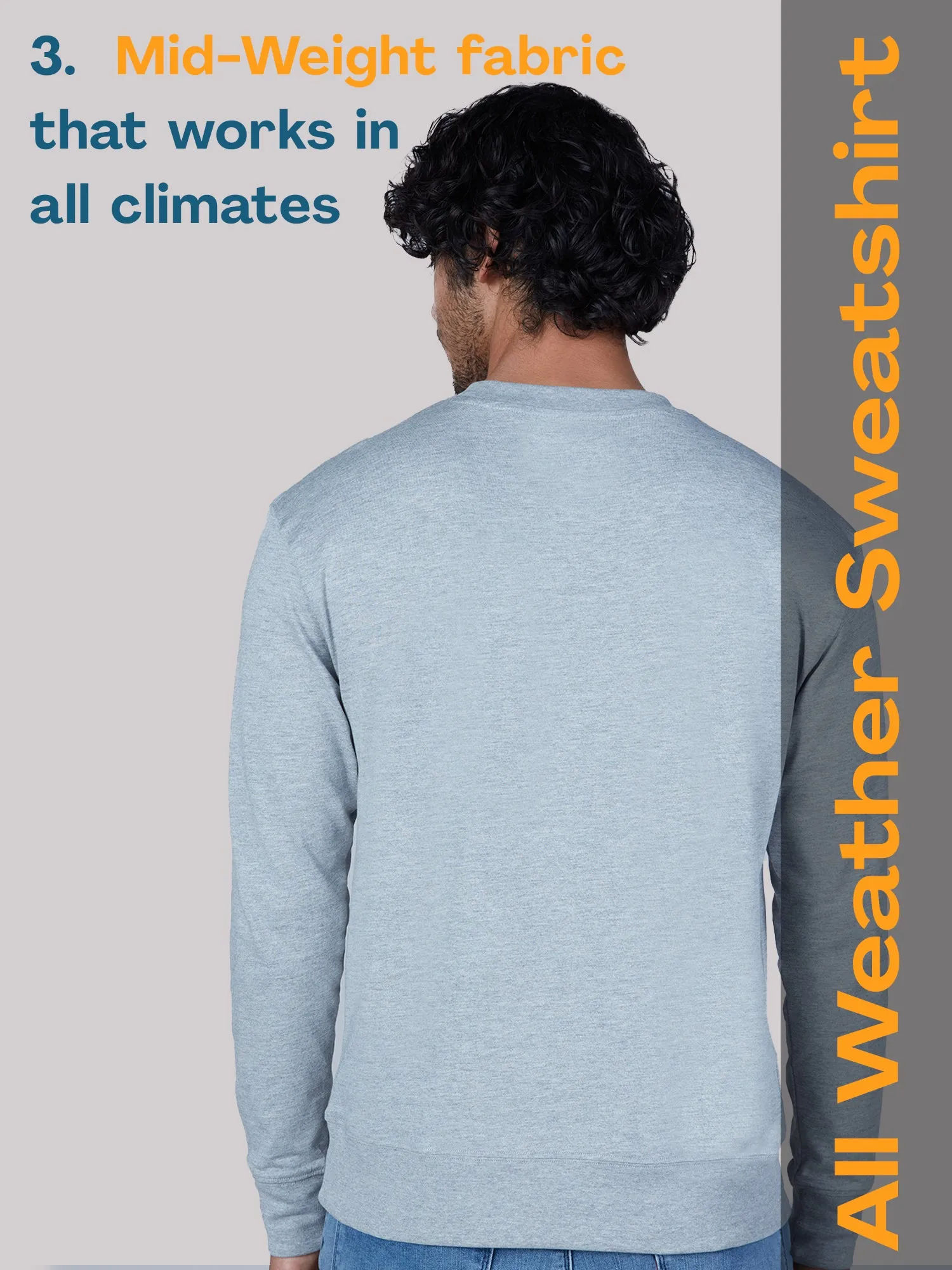 Classic Cotton All-Weather Sweatshirt – Grey Melange