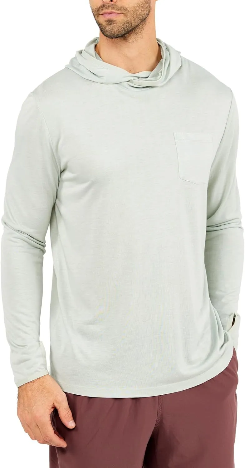 Free Fly Men's Lightweight Hoodie - UPF 20  Sun Protection Moisture Wicking, Breathable Bamboo Viscose Outdoor Shirt for Men