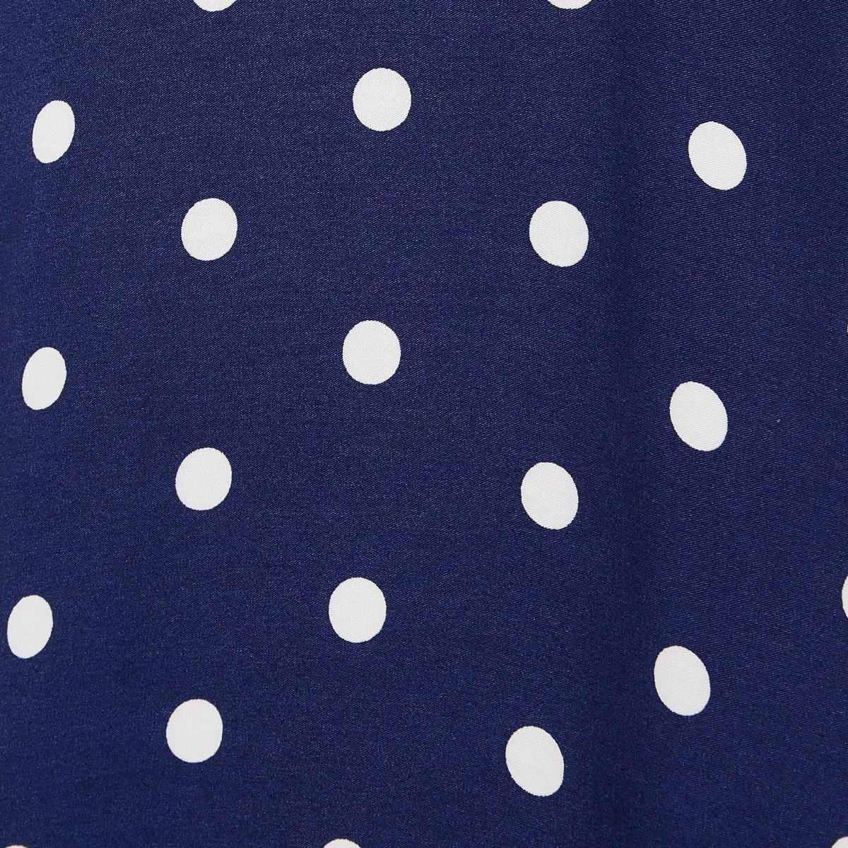 Janice Summer Tea Dress in Dark Blue/White Polka Dot Print