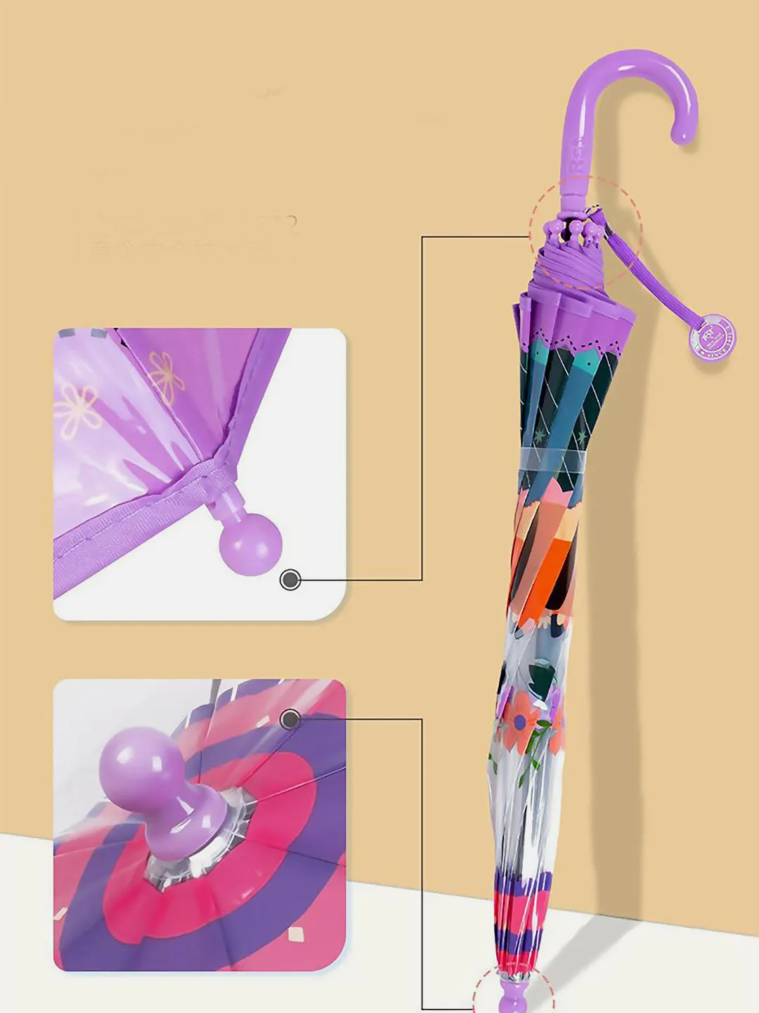 Little Surprise Box Dome Style Transparent Umbrella for Kids