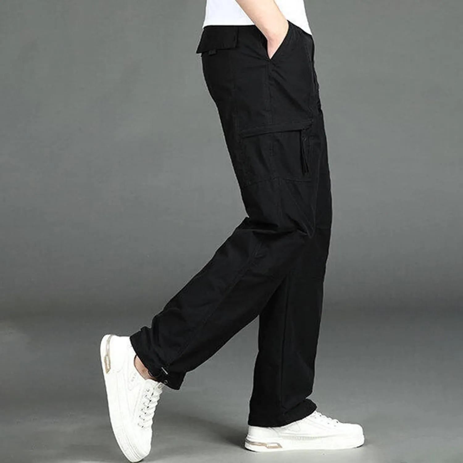Men's BDU Casual Military Pants Cotton Pocket Multi Color Large Sanitary Pants Elastic Waist Drawstring Joggers