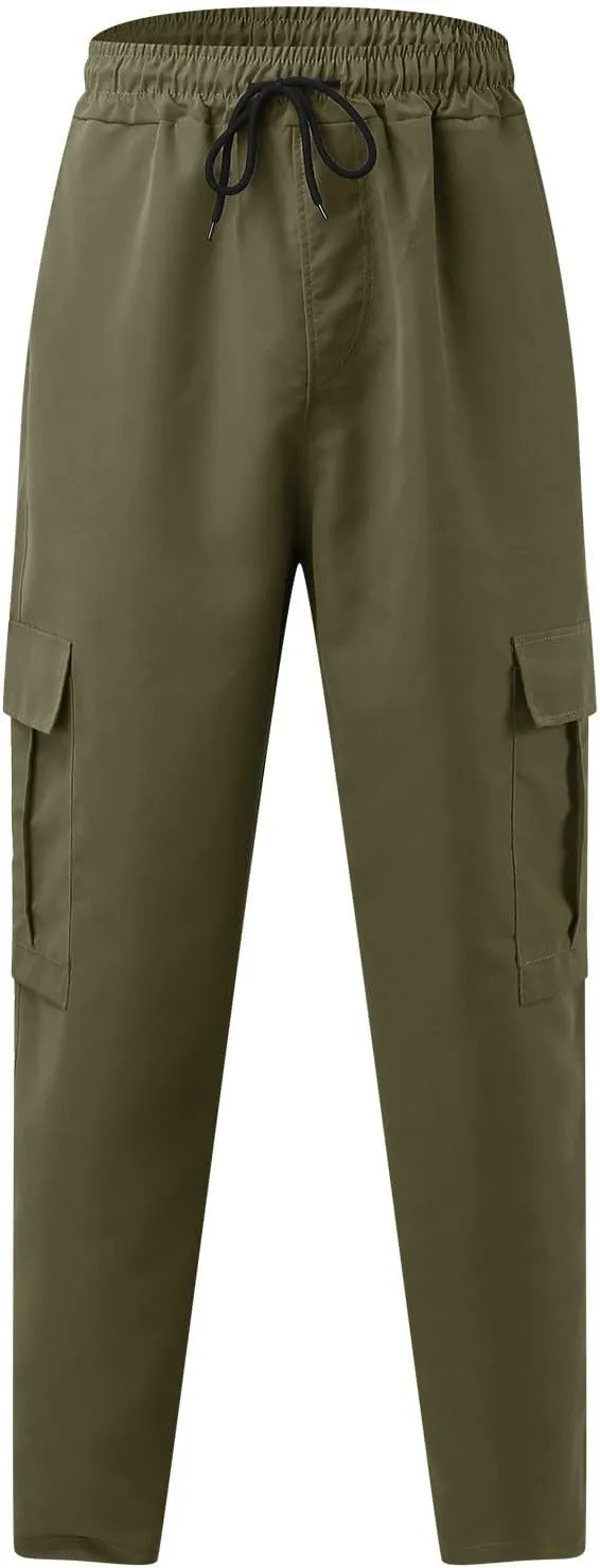 Men's Cargo Pants with Pockets Pants Casual Joggers Athletic Cotton Loose Straight Sweatpants Work, S-3XL