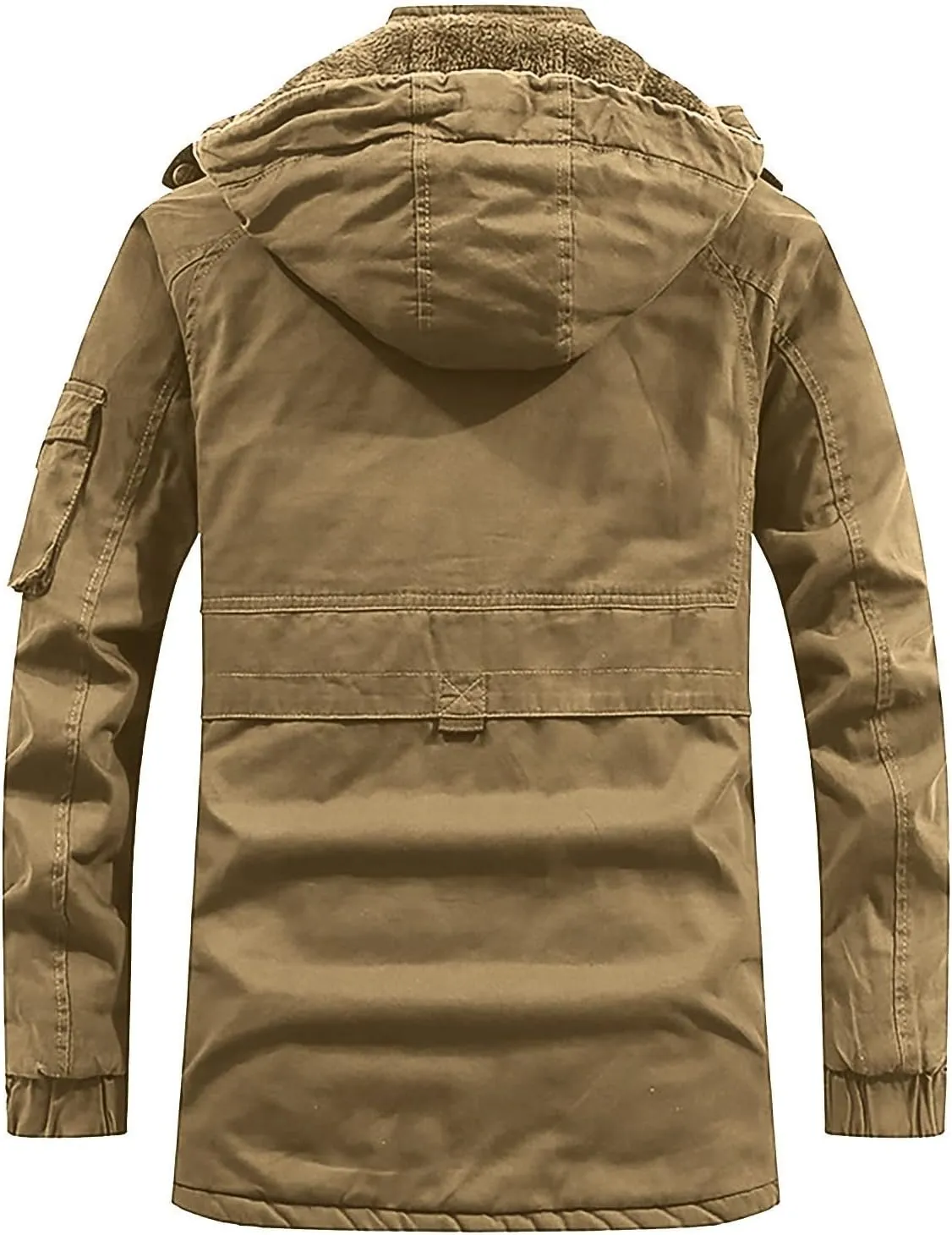 Men's Warm Winter Coats,Sherpa Lined Windproof Thicken Ski Snow Jacket Full Zip Hooded Parka Overcoat with Pocket