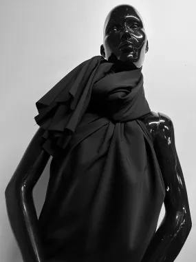 Perfect Black Sateen Stretch Suiting