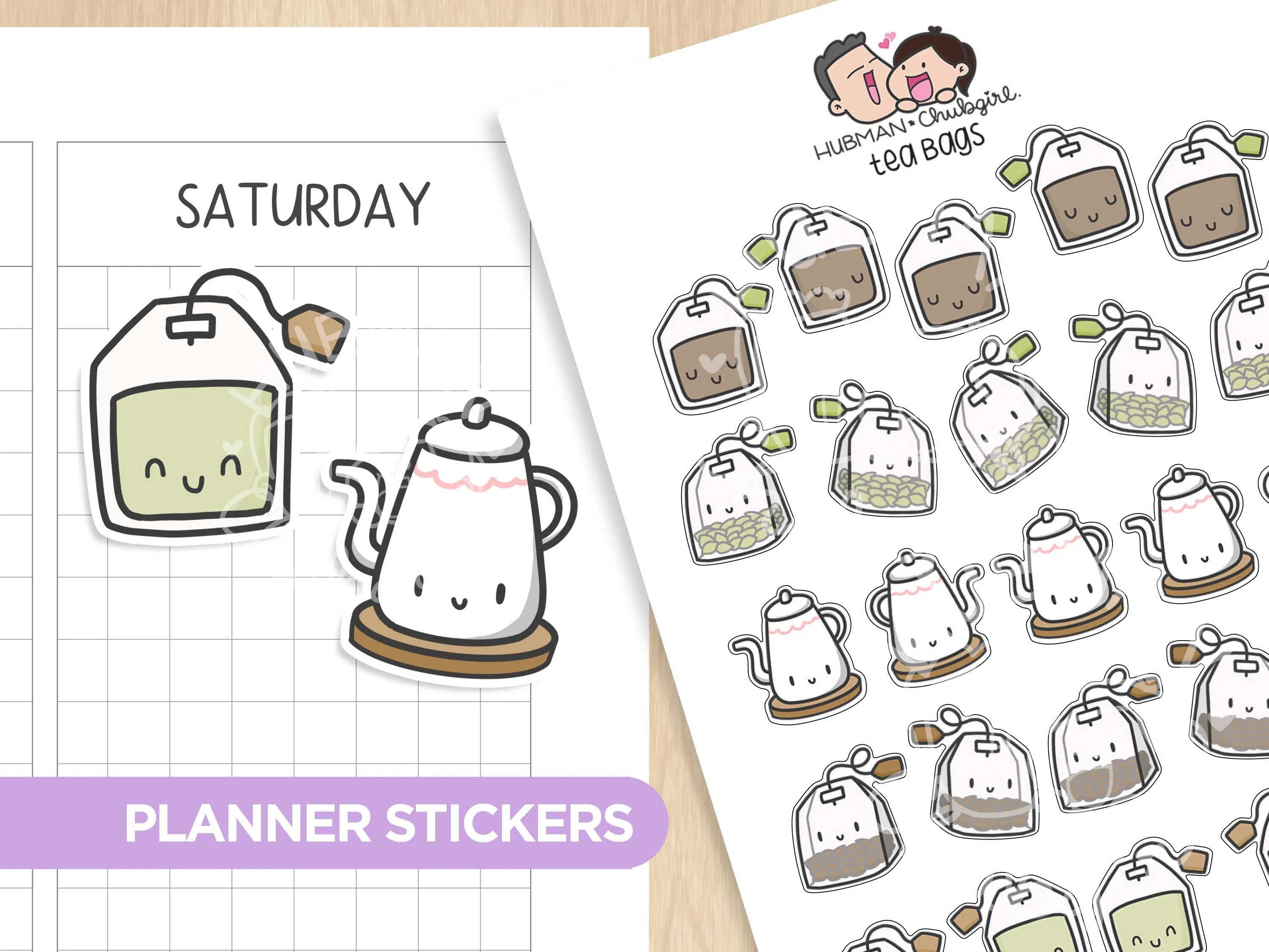 Tea Bags Planner Stickers