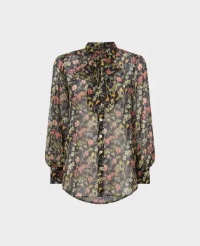 Tie Neck Shirt In Liberty Fabric