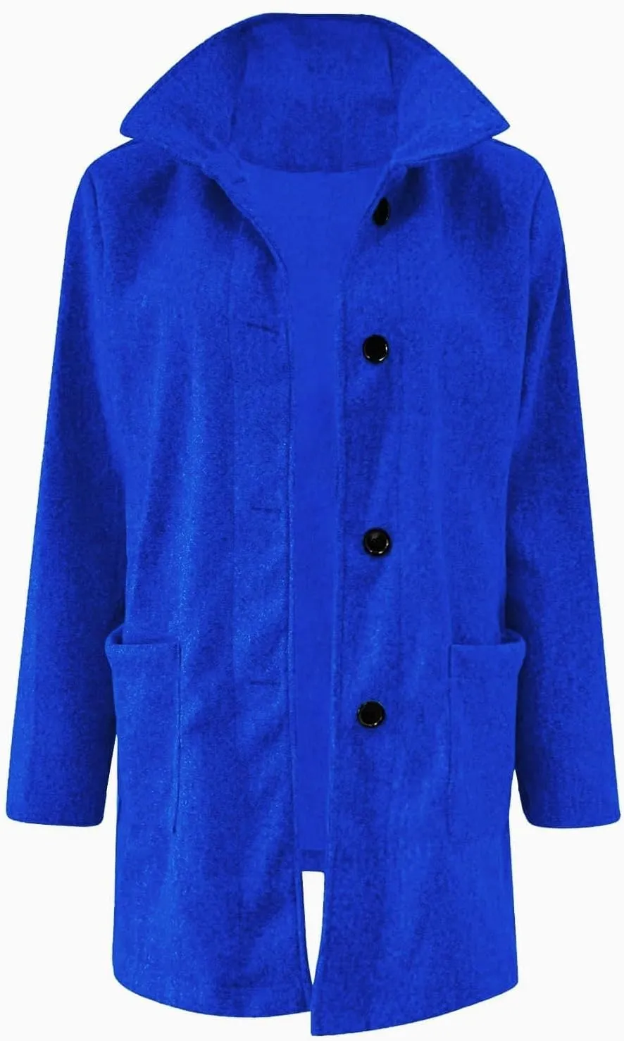 Wool Coats for Women 2024 Plus Size Casual Thicken Stand Collar Single Breasted Winter Jackets with Pockets Fashion