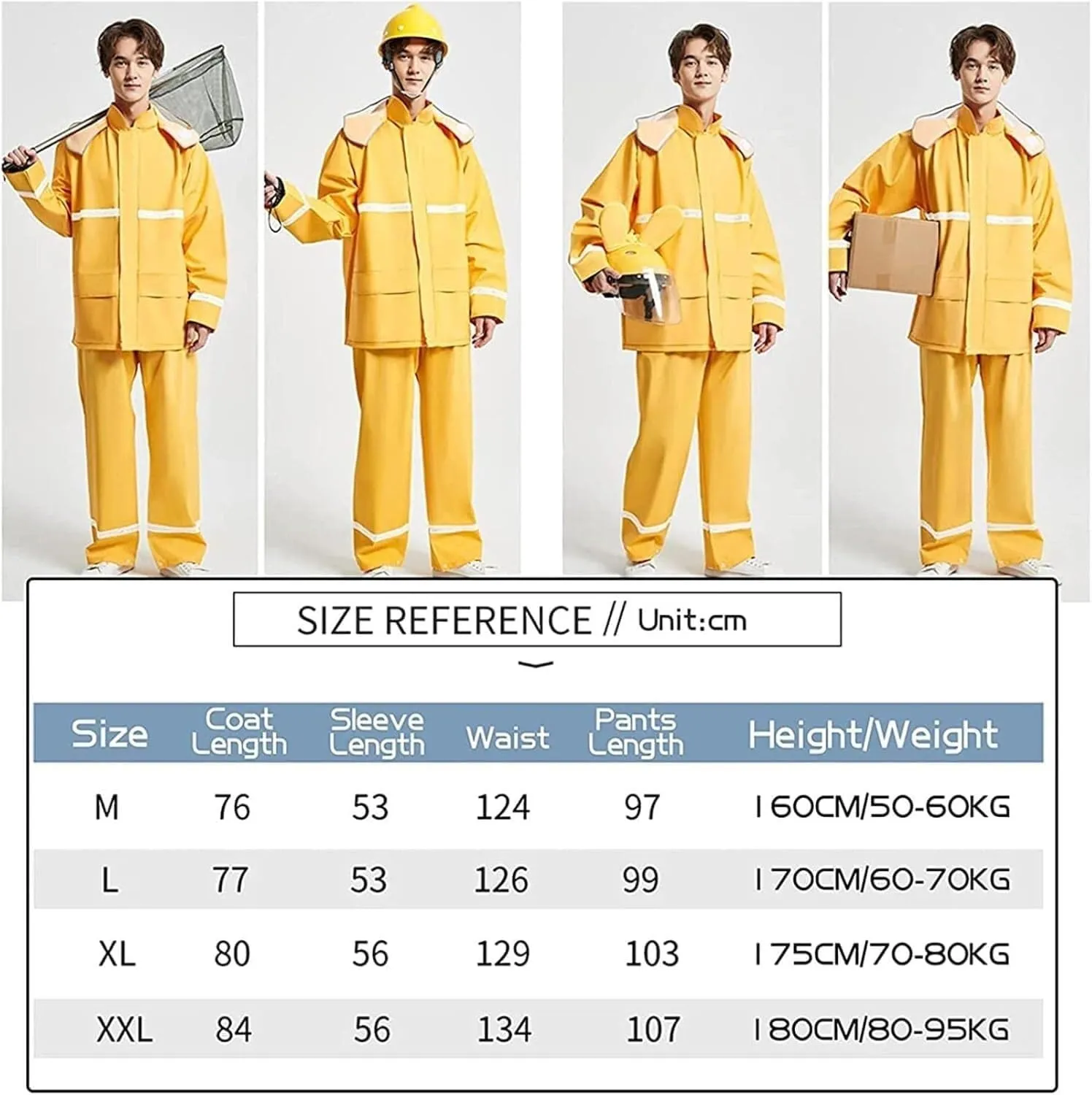 Work Raincoat Men's Raincoats, Women's Raincoats, Waterproof, Breathable, Safe, Reflective Raincoats and Pants, Work, Fishing, Cycling(X-Large)