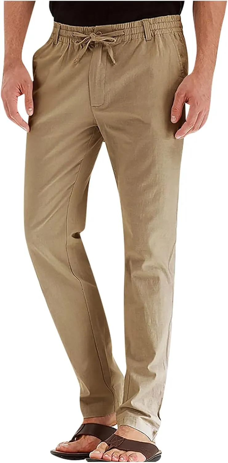 Ymosrh Mens Fashion Joggers Pants Large Elastic Waist Cotton Versatile Solid Color Sweatpants Scrubs Men Set Joggers