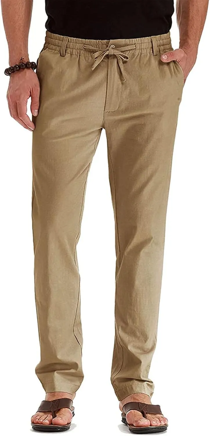 Ymosrh Mens Fashion Joggers Pants Large Elastic Waist Cotton Versatile Solid Color Sweatpants Scrubs Men Set Joggers