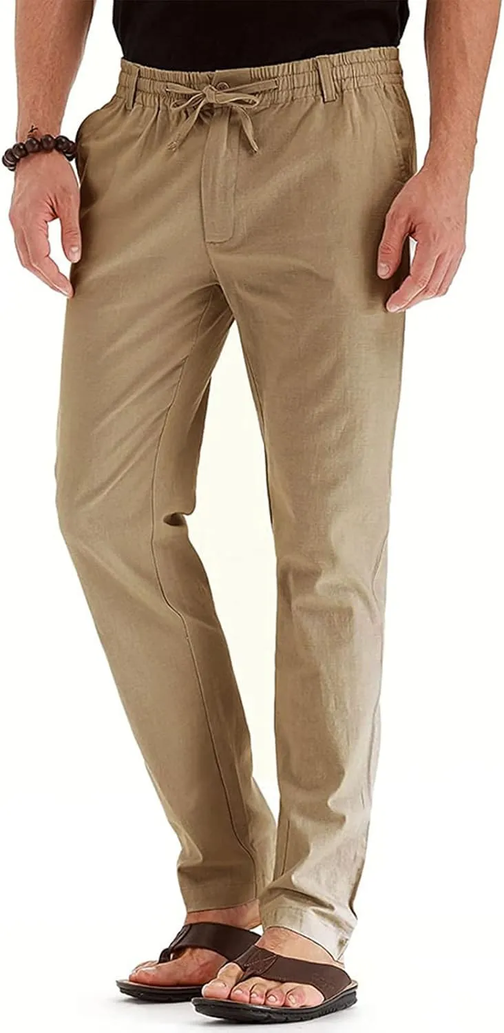 Ymosrh Mens Fashion Joggers Pants Large Elastic Waist Cotton Versatile Solid Color Sweatpants Scrubs Men Set Joggers