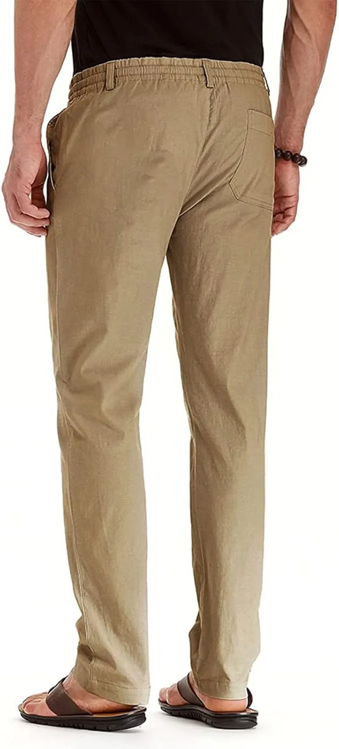 Ymosrh Mens Fashion Joggers Pants Large Elastic Waist Cotton Versatile Solid Color Sweatpants Scrubs Men Set Joggers